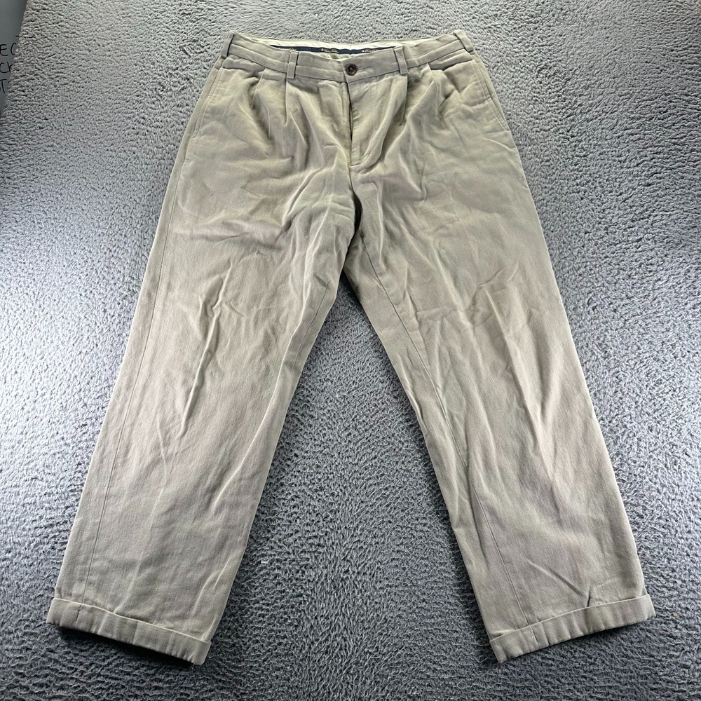 Brooks Brothers Elliot Pant Men 36x30 Beige Cotton Chino Straight Preppy Office